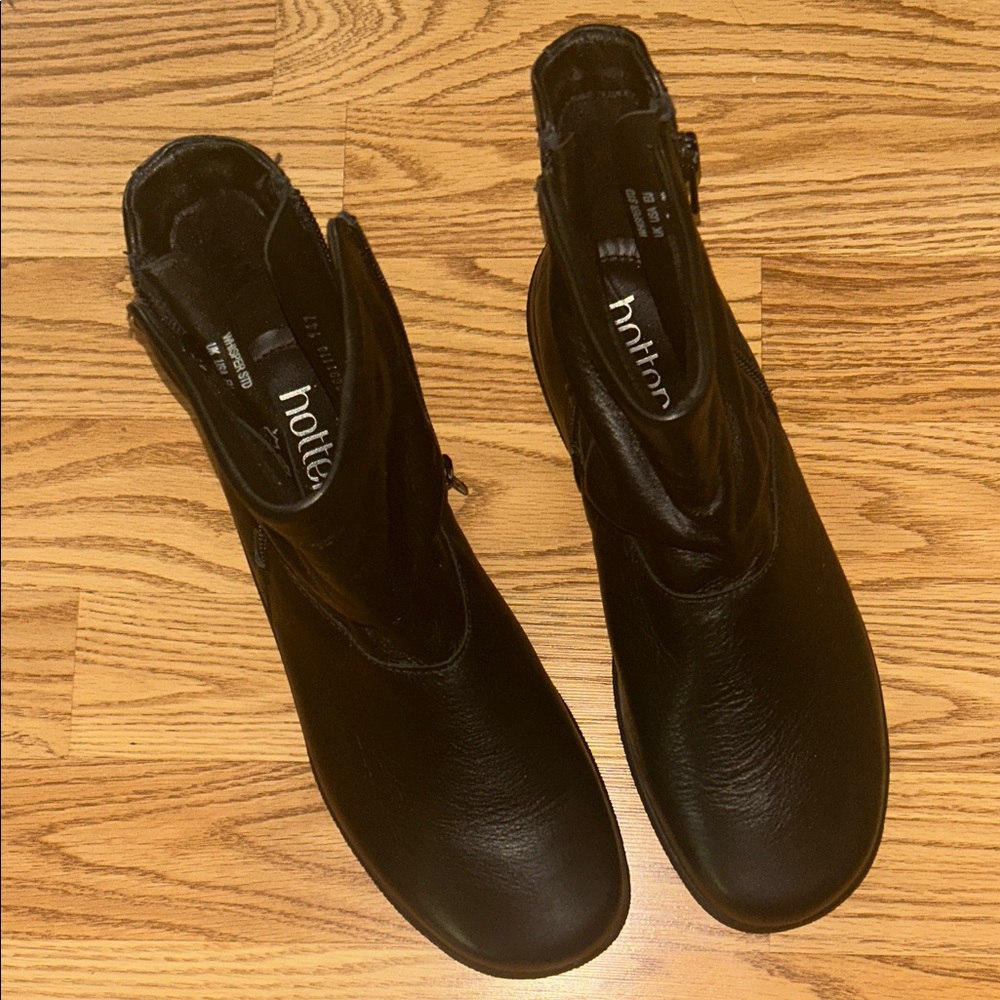 Hotter Black Leather Boots “ whisper “ size 7. Brand new. Never worn - Picture 4 of 8